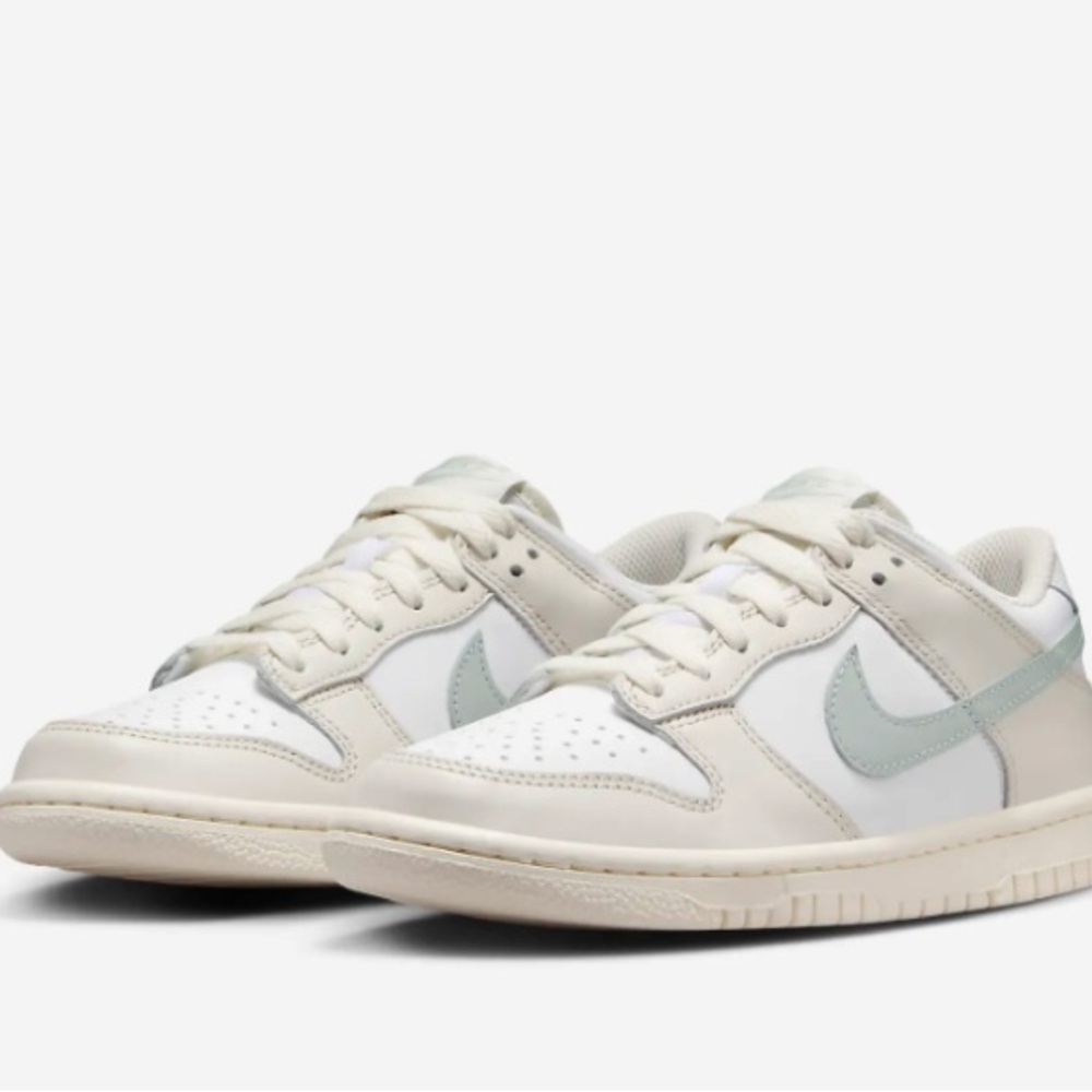 Nike Dunk Low Women’s Big Kids NWT White Silver Grey Nude (4Y, W5.5)